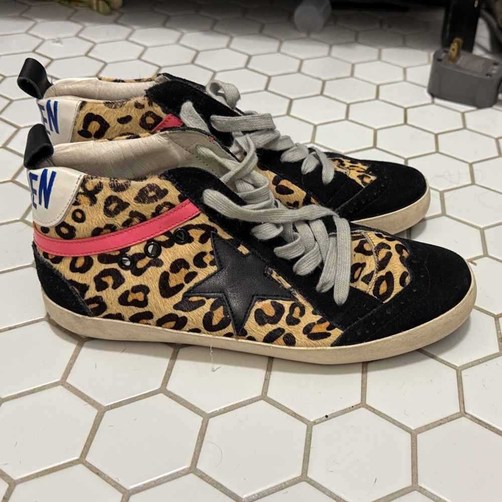 Golden Goose 6.5 Leopard Print Women's Sneakers